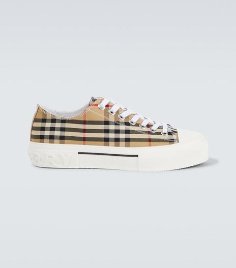 Парусиновые кроссовки burberry в клетку Burberry, бежевый