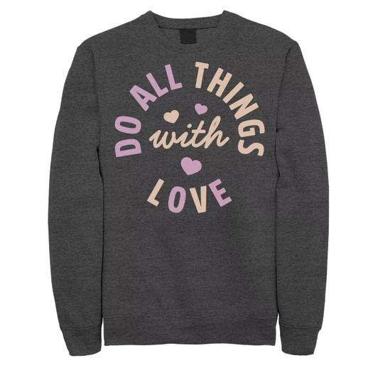 Мужской свитшот Fifth Sun Do All Things With Love Hearts Licensed Character