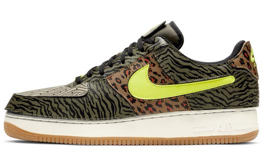 Кроссовки Nike Air Force 1/1, с животным принтом, темно-зеленый/коричневый