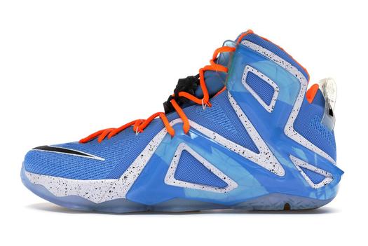 Кроссовки Nike LeBron 12 Elite, голубой/оранжевыеый