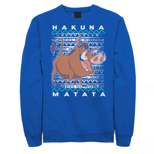 Мужской свитшот Disney Disney King Lion King Pumba Ugly Christmas Licensed Character