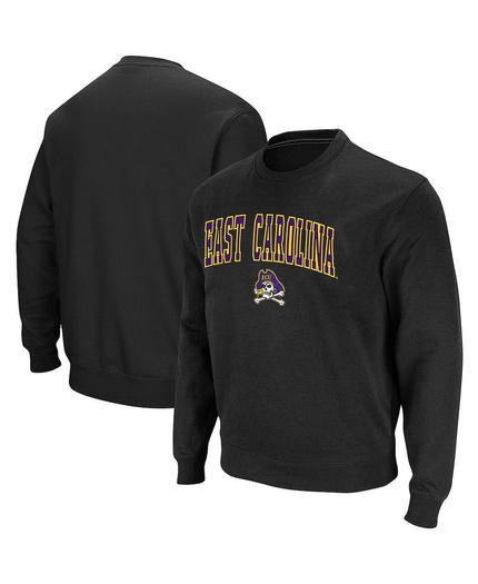 Мужской черный свитшот из твила ECU Pirates Arch & Logo Tackle Colosseum