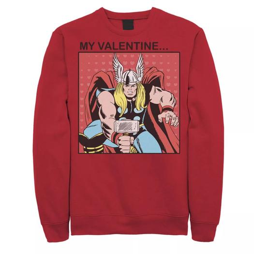 Мужской свитшот с комиксами Marvel Thor My Valentine Licensed Character