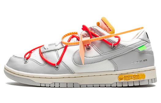 Кроссовки Nike Dunk Low Off-White Lot 06 Of 50, белый/оранжевый