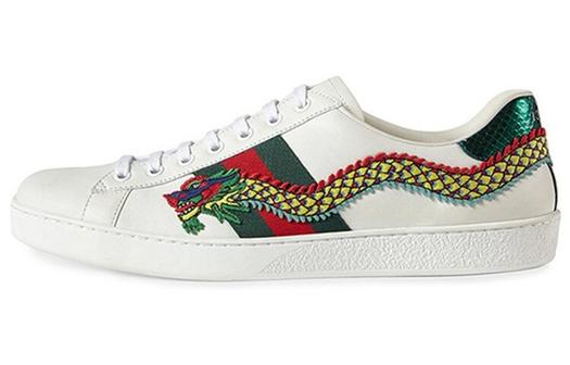 Кроссовки Gucci Ace Embroidered 'Dragon', низкие, с вышивкой дракона