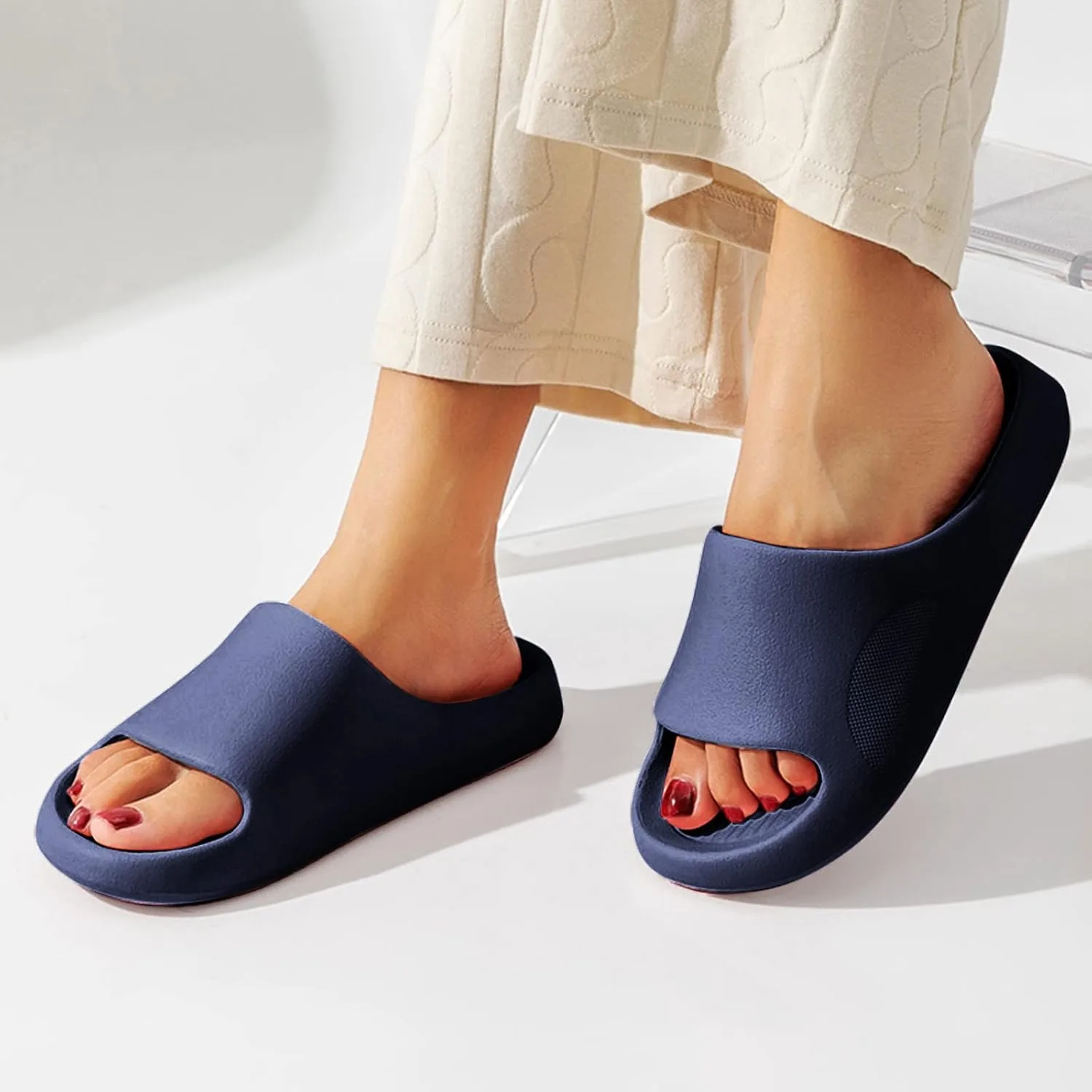 Розовые женские тапочки Generisch Cloud Shoes, мужские шлепанцы унисекс, летние тапочки Cloud для дома и улицы, низкая посадка, на удобной платформе, мягкие оригинальные muuli Cozislides — фото 2