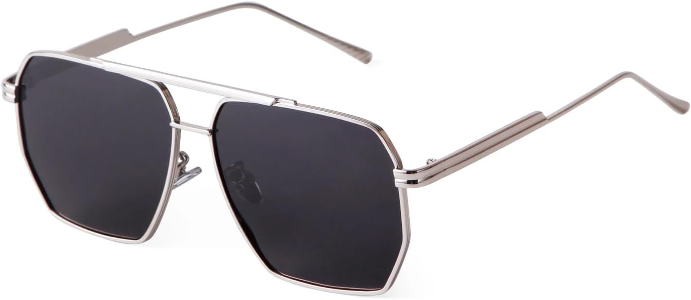 

Солнцезащитные очки с защитой UV400 | Розовые, плоская верхняя часть, большая оправа | для женщин и мужчин, для занятий спортом на открытом воздухе и вождения (03) LXLHWN, 05