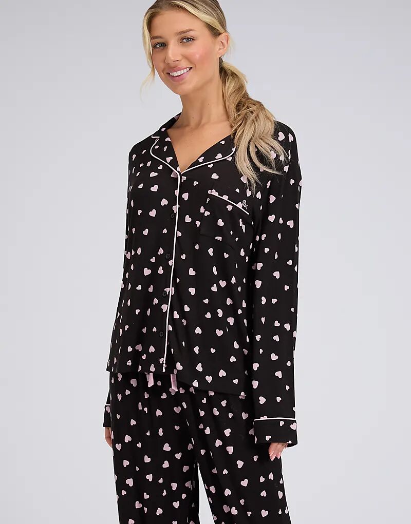 

Пижамный комплект из топа и брюк из модала с узором Boux Avenue Heart в черном миксе
