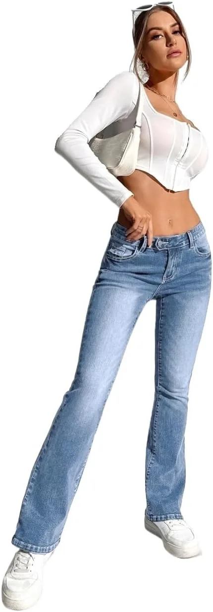 Женские классические джинсы Generic, Medium Wash