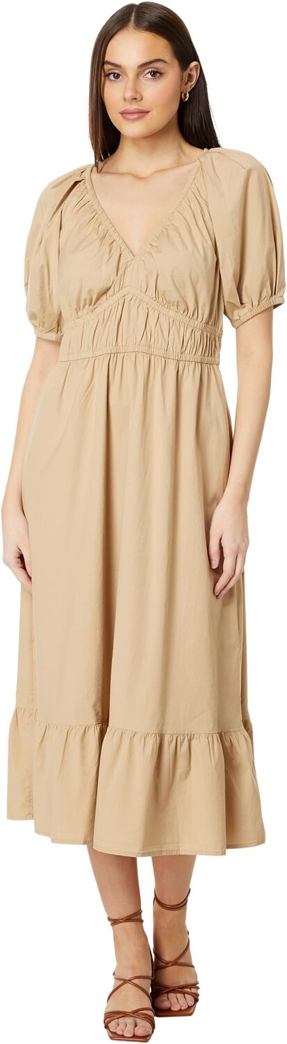 

Платье Vineyard Vines Poplin V-Neck Midi Dress, цвет Cappuccino