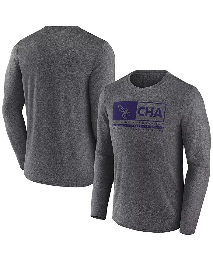 

Футболка мужская Heather Charcoal Charlotte Hornets для трехочковой игры Fanatics