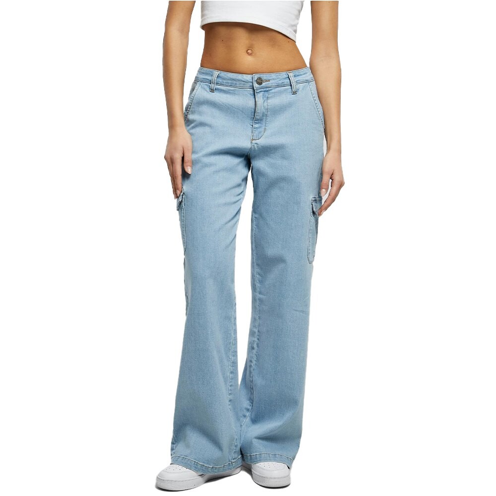 

Брюки Urban Classics Straight Denim High Waist Cargo, синий