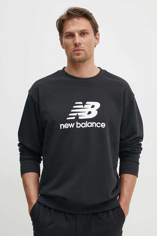 

Толстовка с французским логотипом Stacked Logo New Balance, черный