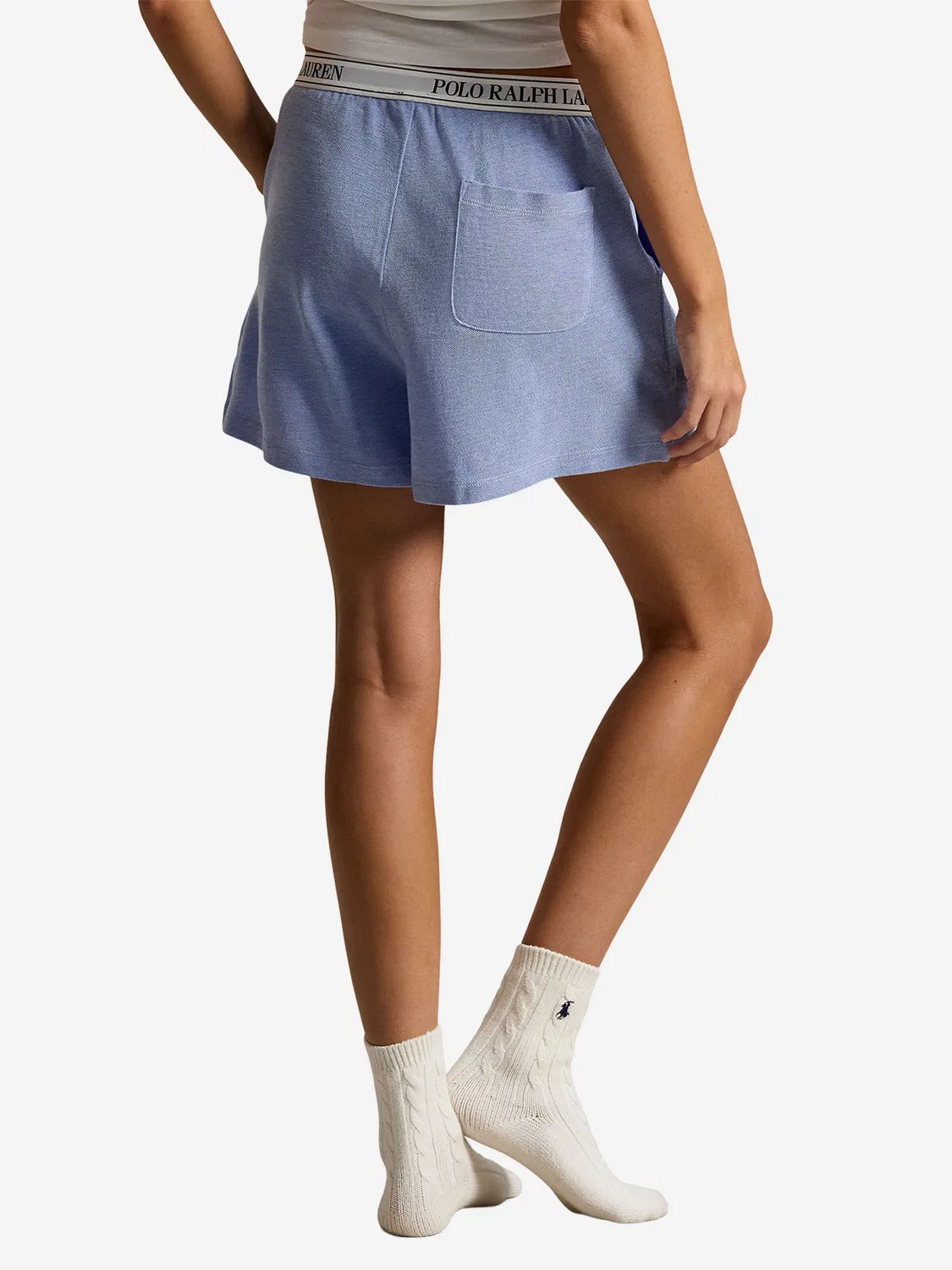 Короткий пижамный комплект 'Вязаная оксфордская ткань' Polo Ralph Lauren, Light Blue — фото 3