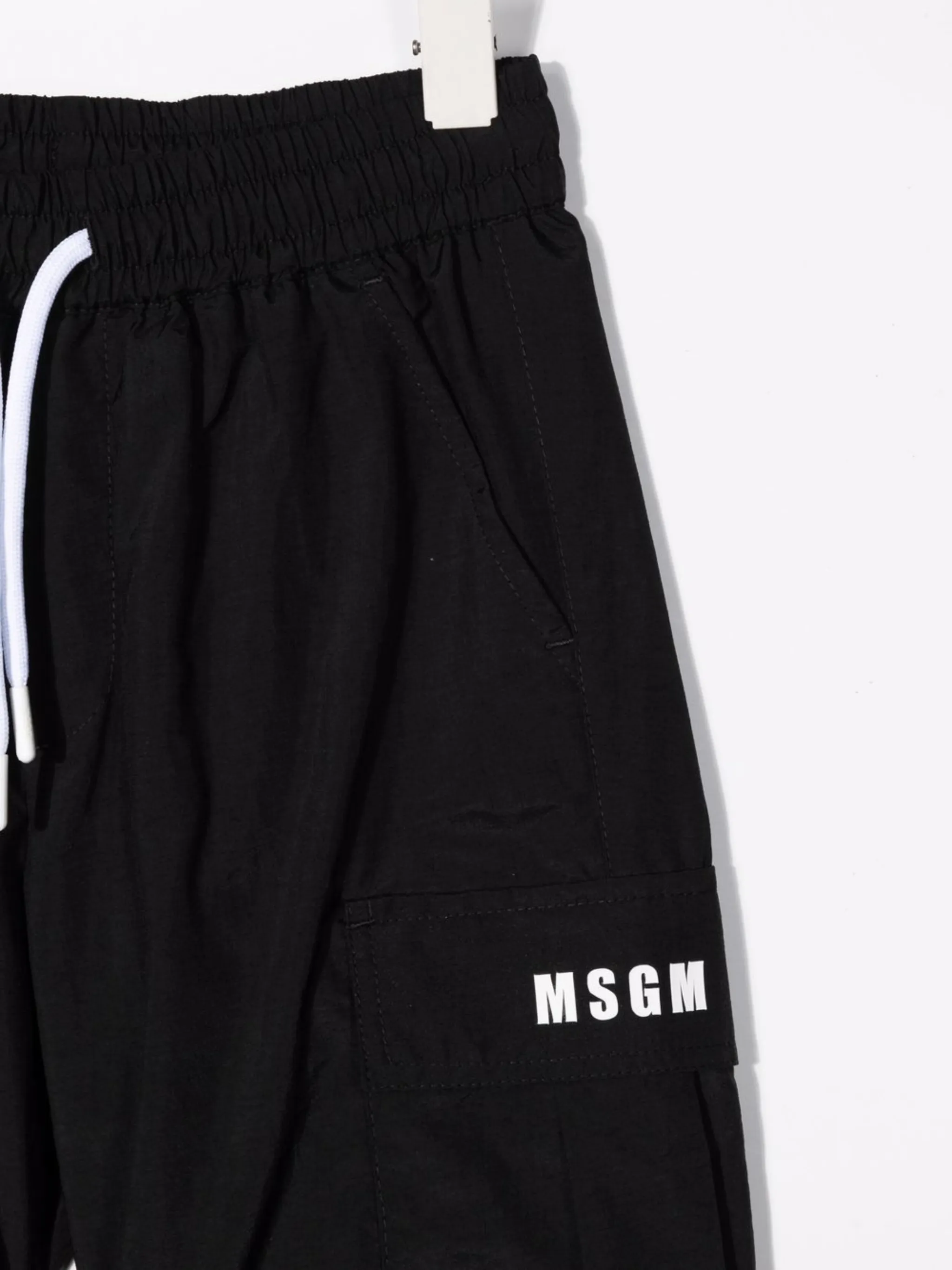 Спортивные брюки с кулиской и логотипом Msgm Kids, черный — фото 3