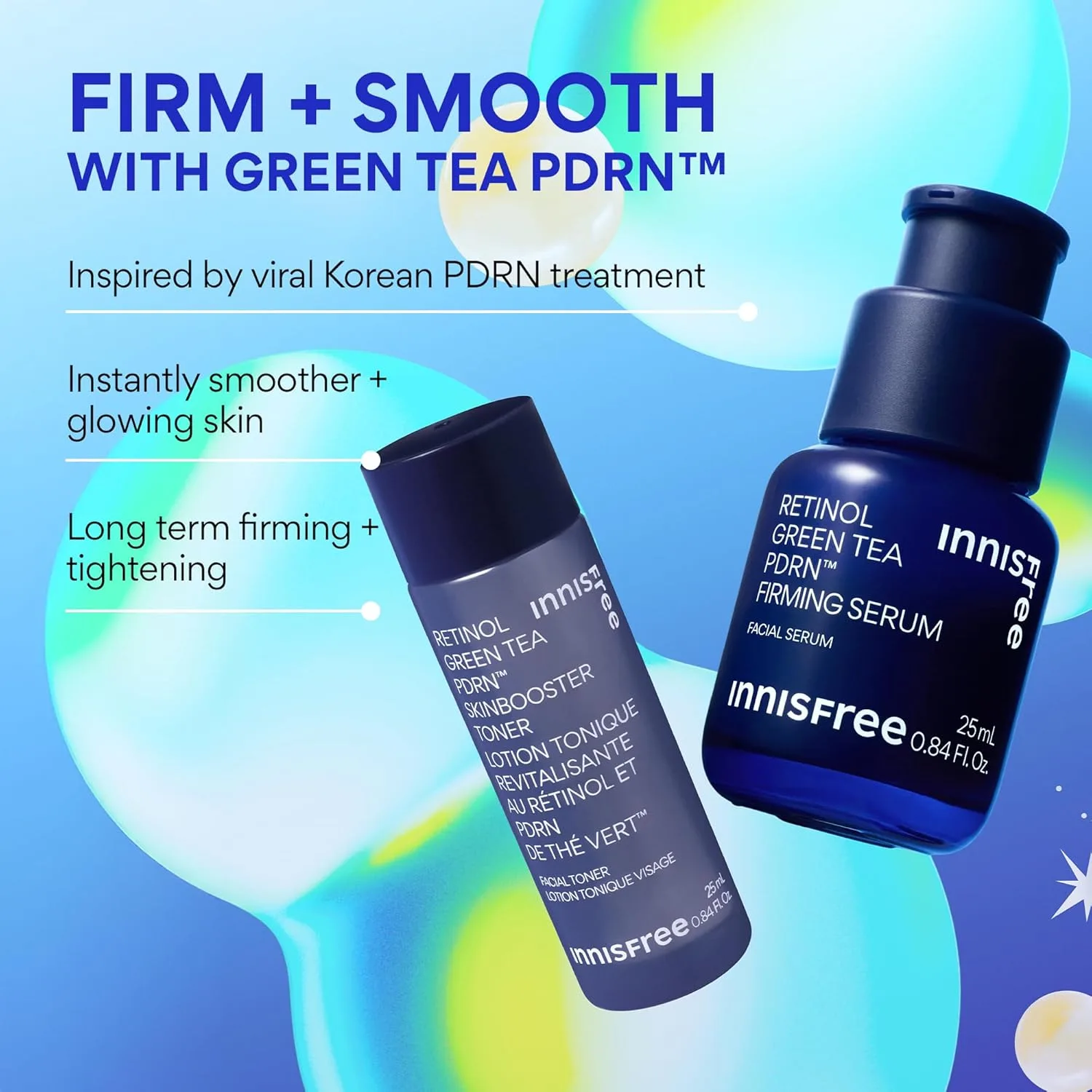 Укрепляющая сыворотка innisfree Green Tea Retinol PDRN - веганский корейский уход за кожей для разглаживания мелких морщин и улучшения текстуры кожи, доступна в подарочном наборе., Green — фото 3
