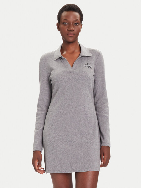 

Повседневное платье slim fit Monologo LV047D214G Calvin Klein Jeans, серый