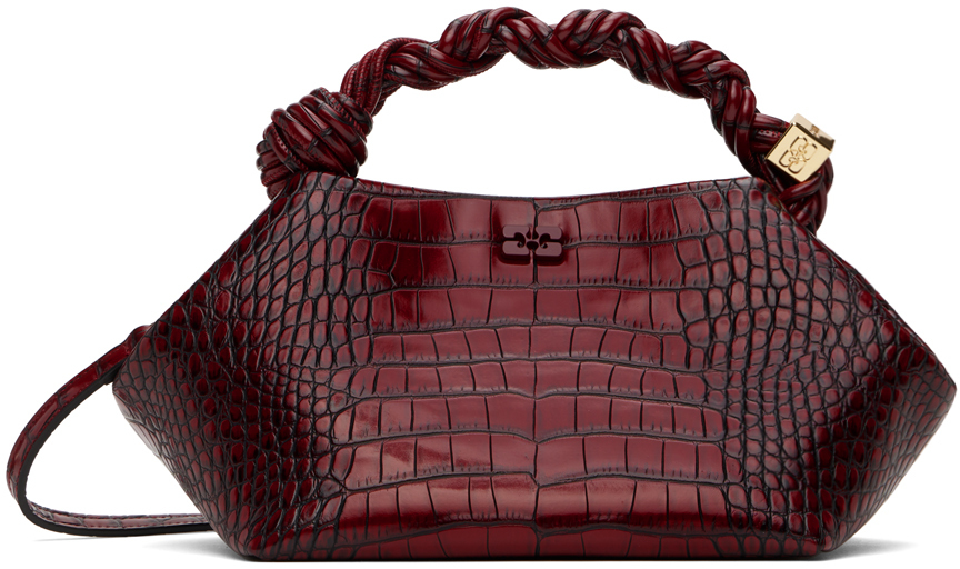 

SSENSE Эксклюзивная сумка Bou из лакированной кожи Croc GANNI