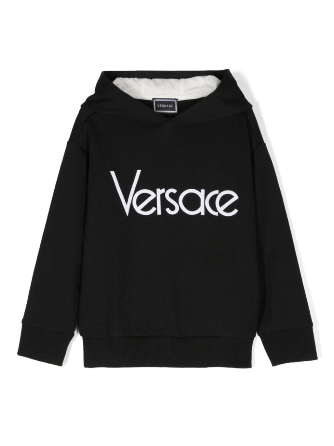 

Хлопковое худи с логотипом Versace Kids, черный