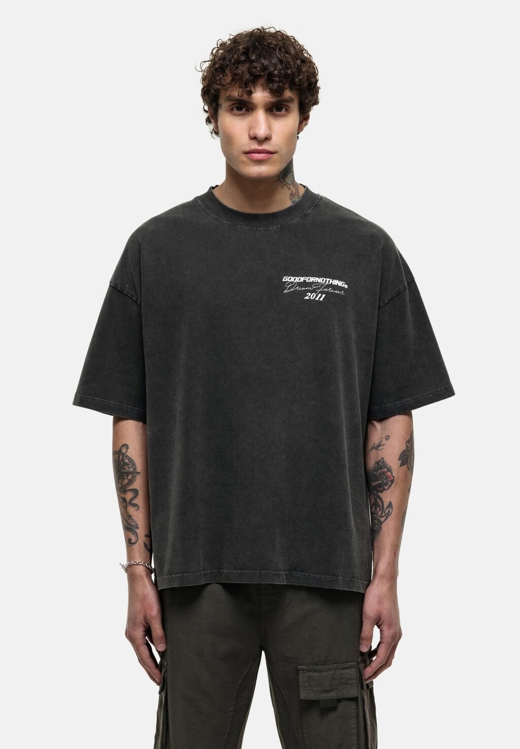 

Футболка с принтом OVERSIZED GREY FOREVER T-SHIRT Good For Nothing, серый