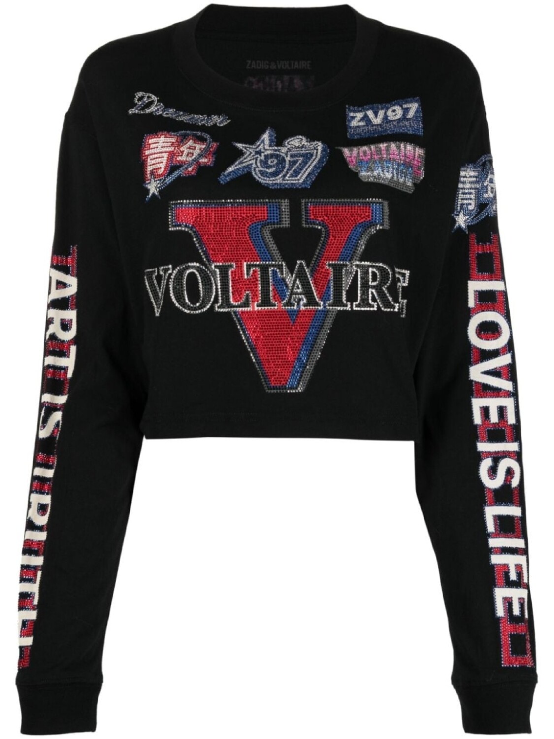 

Укороченная футболка Iona Voltaire с длинными рукавами Zadig&Voltaire, черный