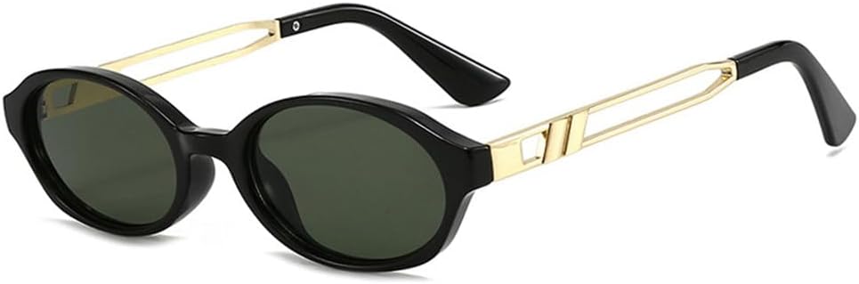 

Женские солнцезащитные очки маленького овального размера UV400, мужские очки в стиле панк, цвет чайный зеленый, для бега на открытом воздухе, занятий спортом и путешествий UYPTK, Black Dark Green