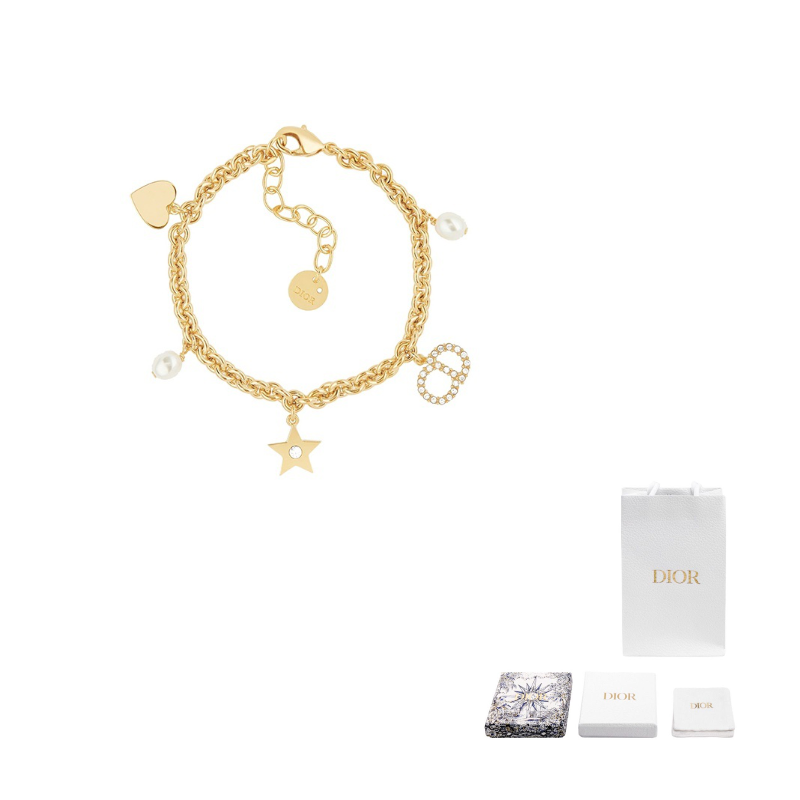 

Искусственный кристалл, металлический браслет Women's DIOR, золотой