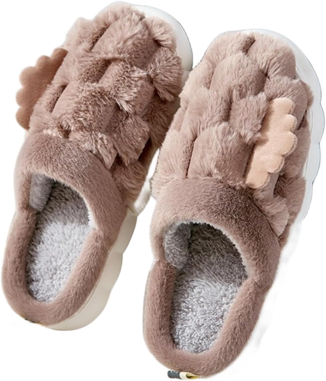 

Веселые домашние тапочки с животными для женщин и мужчин, милые плюшевые динозавры с крыльями, удобные для дома и улицы, теплые зимние тапки Frztour, коричневый