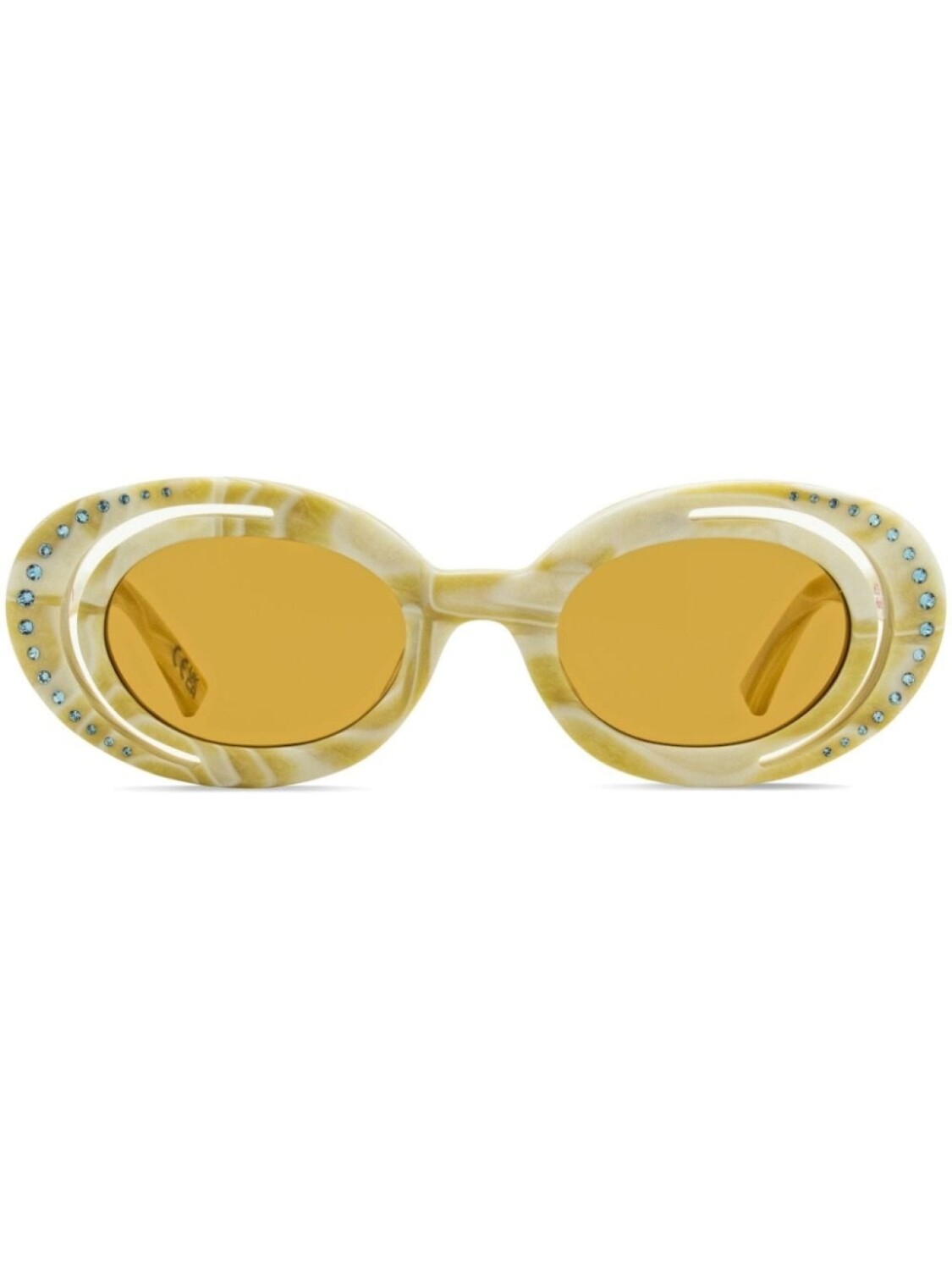 

Marni Eyewear Zion Canyon oval-frame sunglasses, нейтральный цвет