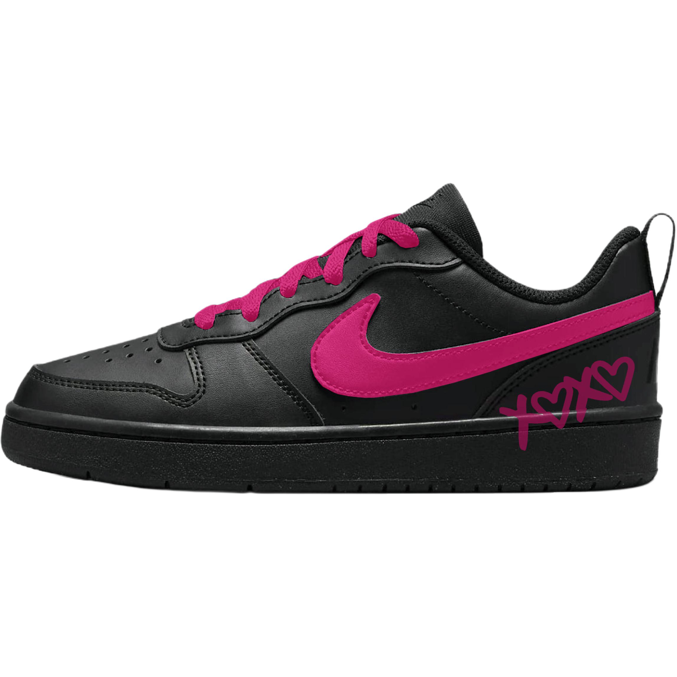 

Nike Детские низкие кожаные скейтбордистские кроссовки Court Borough, черные, для подростков