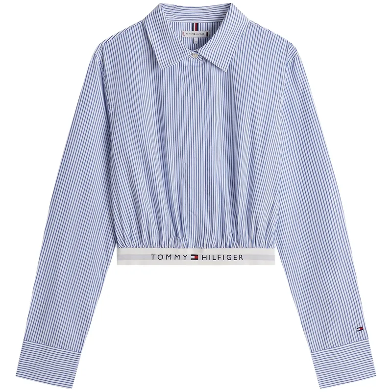 Tommy Hilfiger Футболка Women's Blue White Stripes 0Y9 Lapel Moderate Others