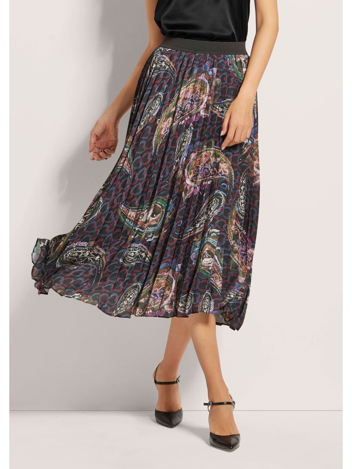 

MADELEINE Элегантная юбка миди с узором «пейсли», разноцветная/черная