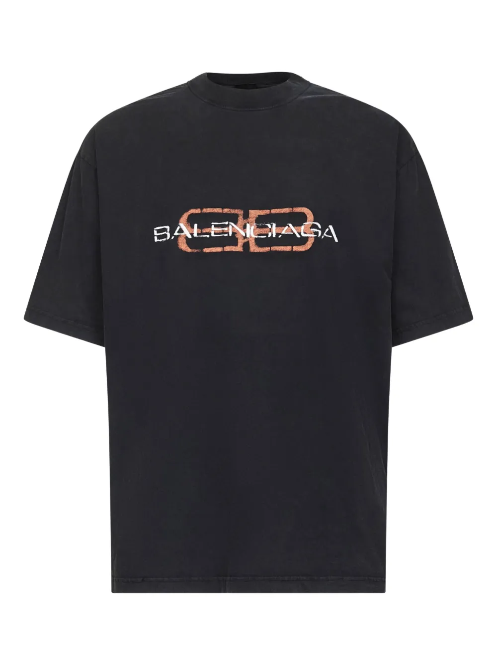 

Футболка с трафаретным принтом BB Icon BALENCIAGA, черный