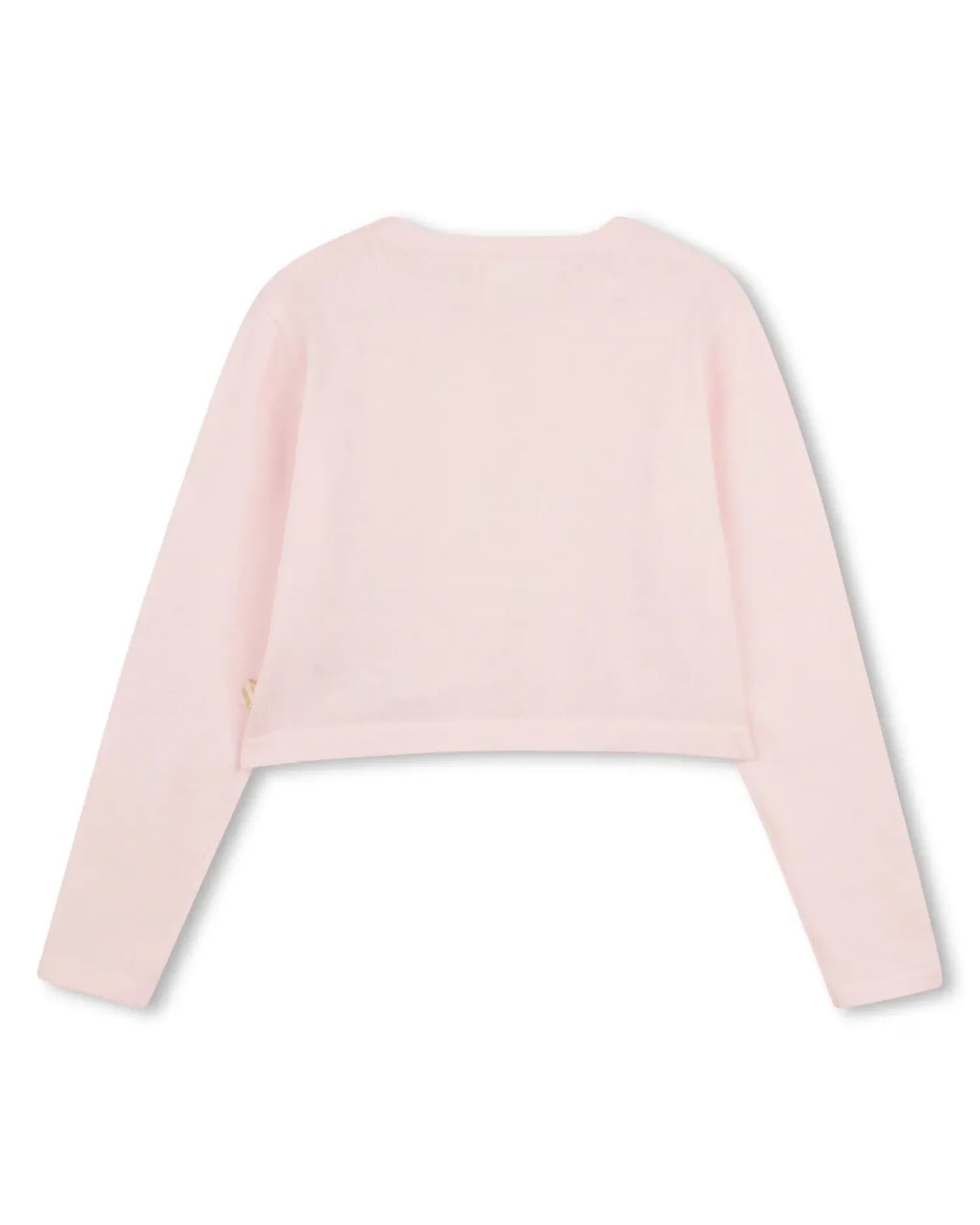 Детская трикотажная кофточка из хлопка однотонная Billieblush, розовый — фото 3