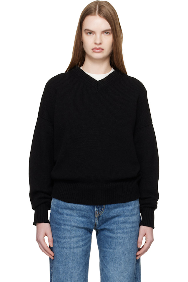 

Свитер Balla с V-образным вырезом, свободного кроя &Daughter, черный