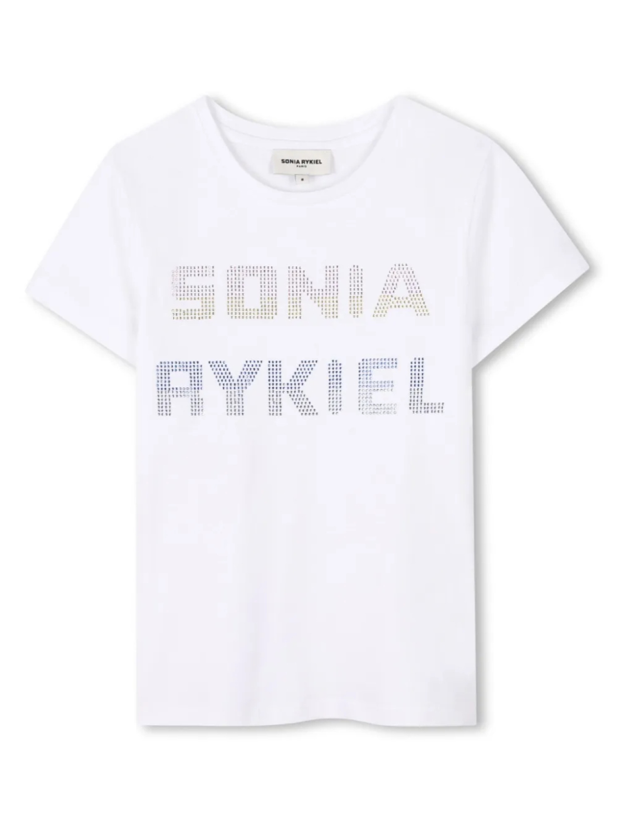 

SONIA RYKIEL ENFANT футболка со стразами и логотипом, белый