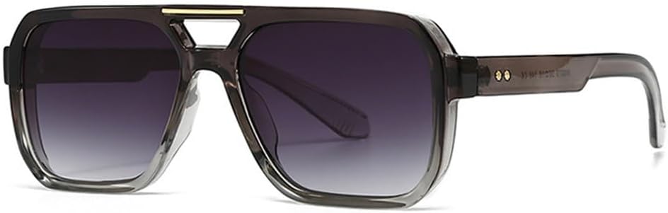 

Модные солнцезащитные очки с двойной перемычкой для женщин, ретро-очки с заклепками, голубые солнцезащитные очки UV400 для мужчин, солнцезащитные очки с градиентной защитой для активного отдыха TKKTLLT, Grey Grey Gradient