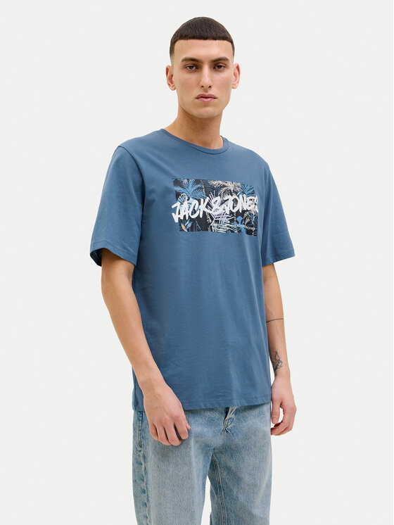 

Футболка стандартного кроя Hawaii 12269324 Jack&Jones, синий
