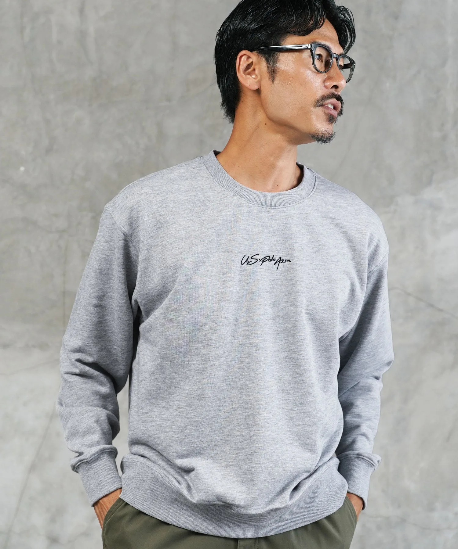 Свитшот с круглым вырезом, US.POLO ASSN. U.S. Polo Assn., C Heather Gray