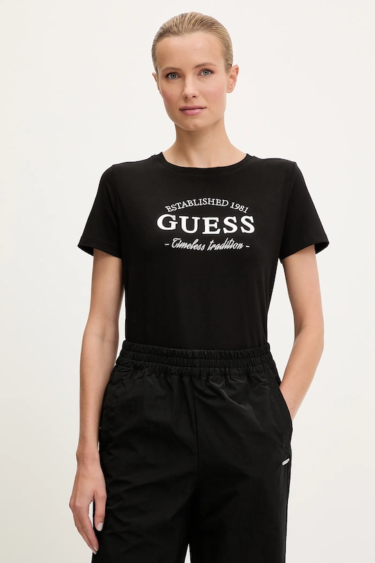 

Хлопковая футболка NINA Guess, черный