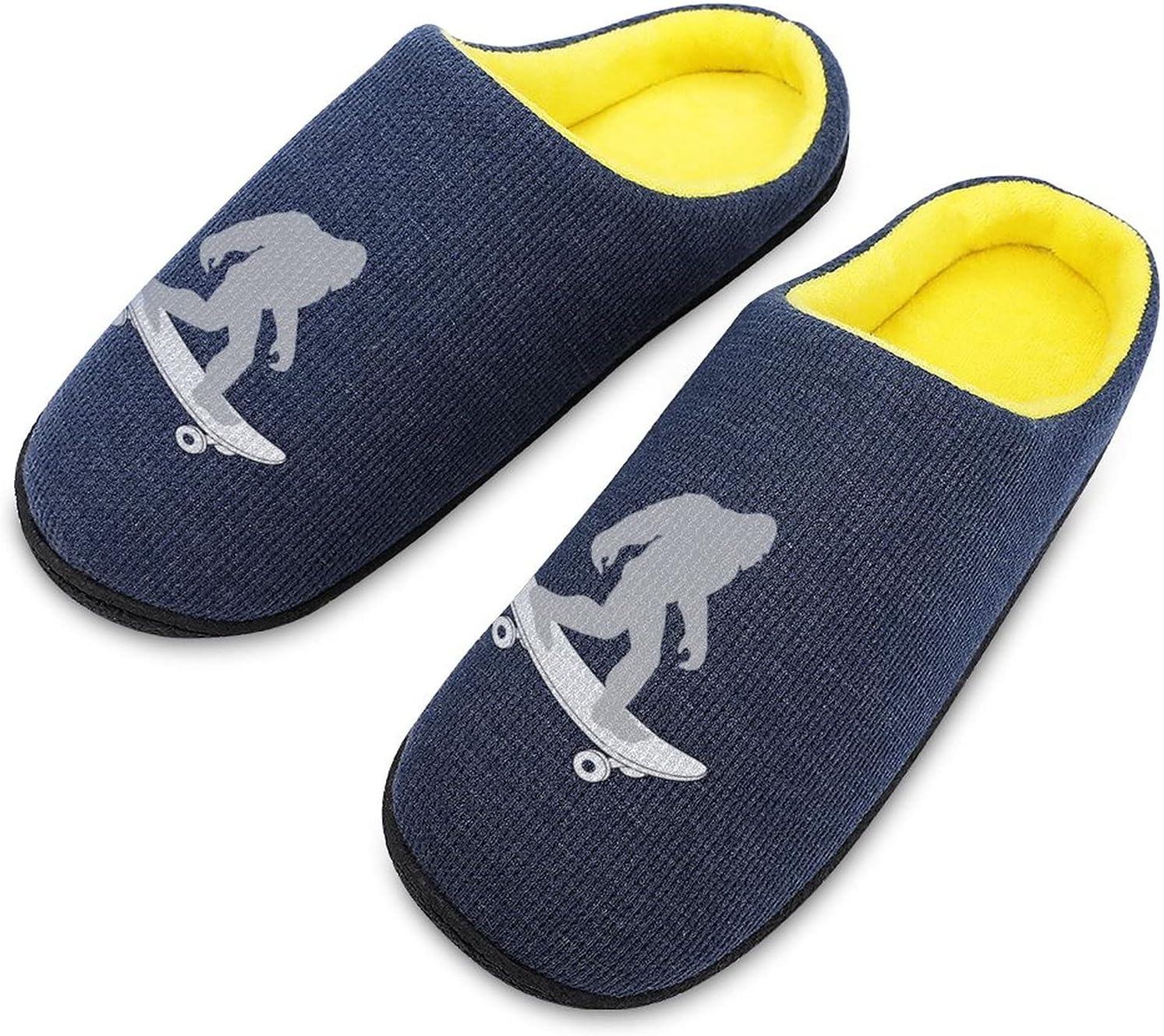 

Мужские вязаные хлопковые тапочки Bigfoot для скейтборда, мягкие, комфортные, теплые домашние повседневные обувь Weedkeycat, Navy-style