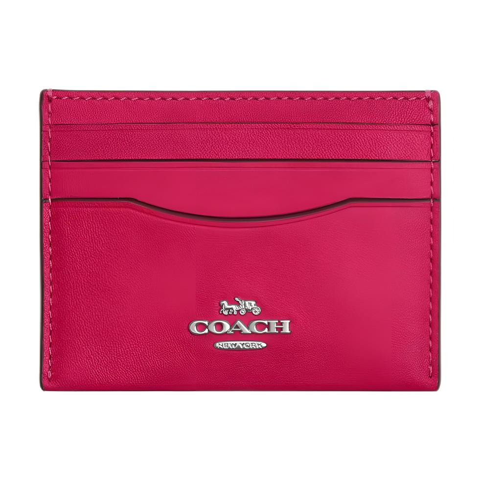 

COACH Миниатюрный женский кошелек для карт из искусственной кожи, Dragon Fruit