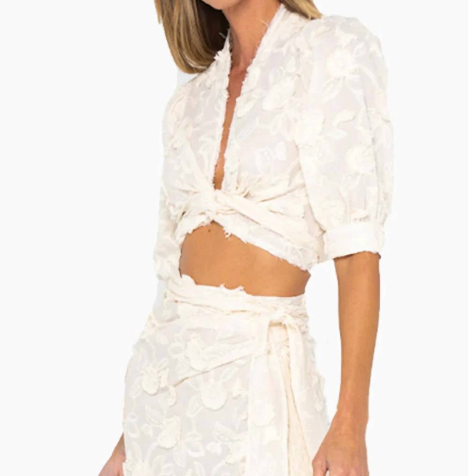 

Топ Kali с V-образным вырезом в цвете ваниль JBQ, Vanilla