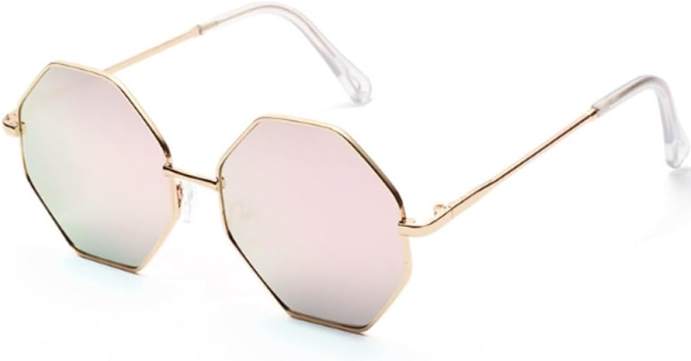 

Солнцезащитные очки Polygon для женщин, маленькая металлическая оправа, солнцезащитные очки для мужчин с защитой от УФ-излучения, модный аксессуар для очков generic, Gold Pink