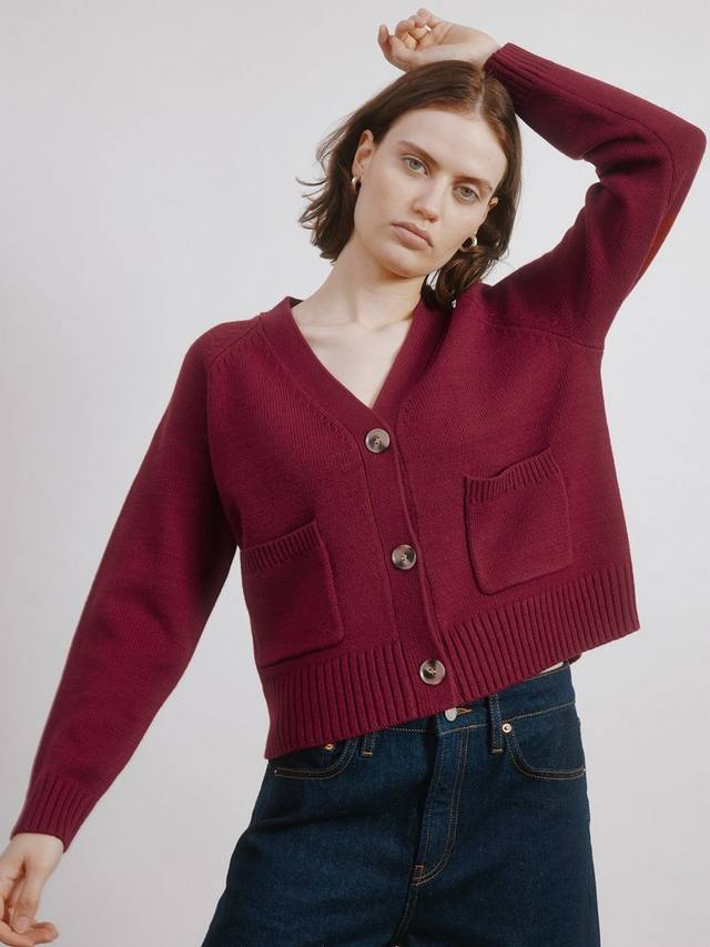 

Кардиган с V-образным вырезом свободного кроя Albaray, Dark Red