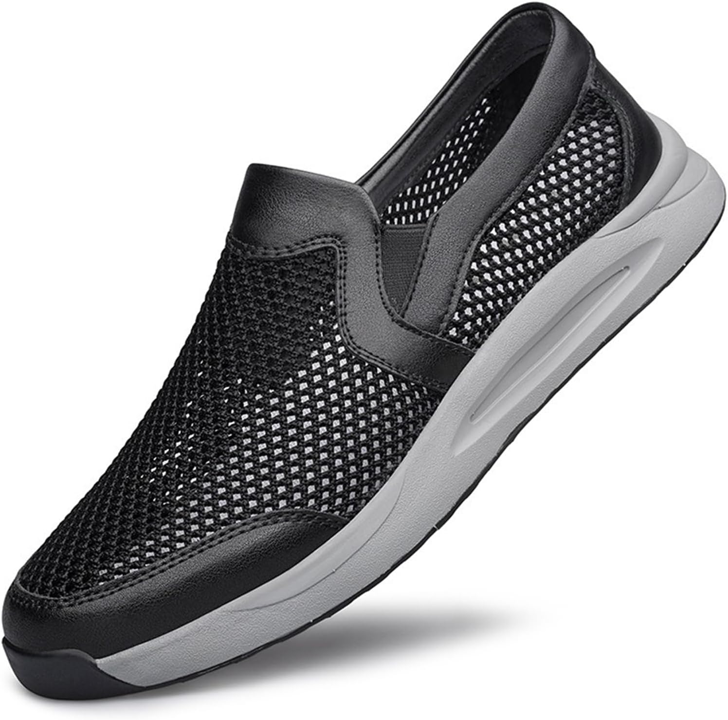 

Летние кроссовки для мужчин, повседневная обувь, низкие, слипоны, дышащие сетчатые прогулочные кроссовки Abborora, черный