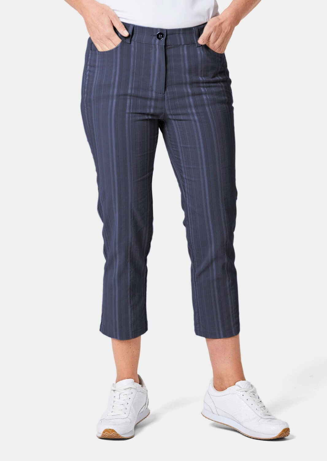 

Брюки GOLDNER Verkürzte Struktur Hose, цвет dunkelmarine