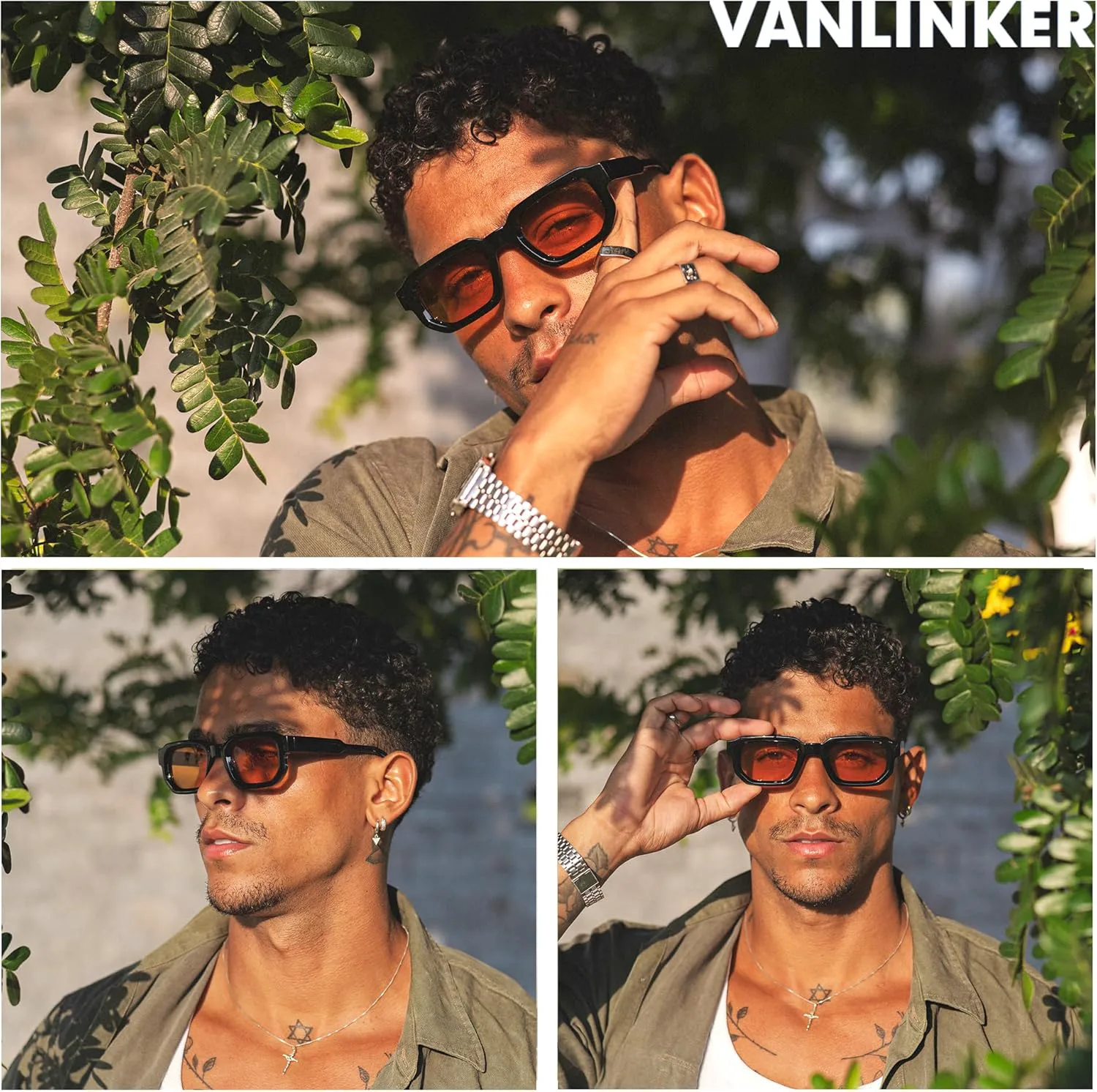 

Солнцезащитные очки VANLINKER Retro Small Chunky Rectangle для мужчин и женщин, винтажные, модные, квадратные, толстые, модель VL9823, C16-brown Lens/Brown Frame