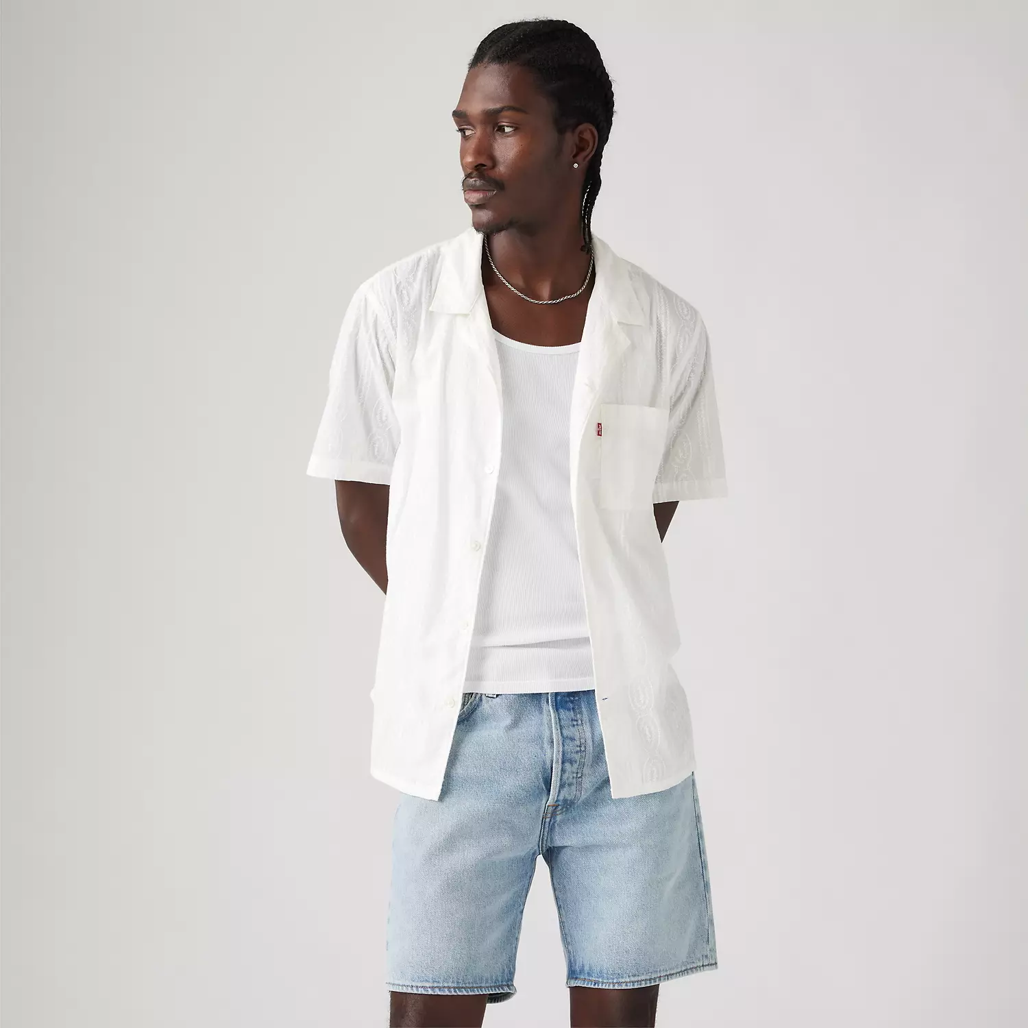 

Рубашка «Закатный лагерь» Levi's, цвет Ember Detail Stripe Bright White - White