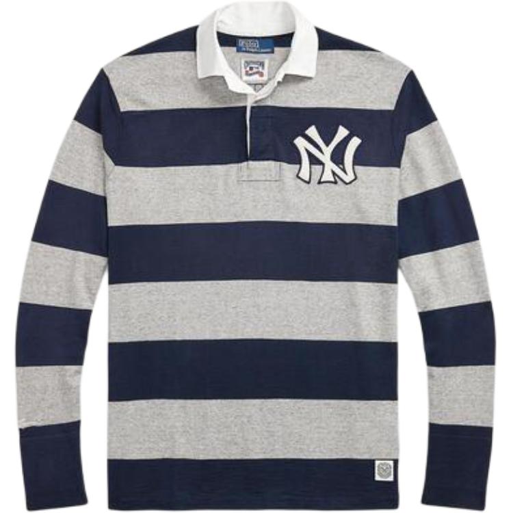 

Полосатая рубашка-поло для регби Polo Ralph Lauren, темный синий